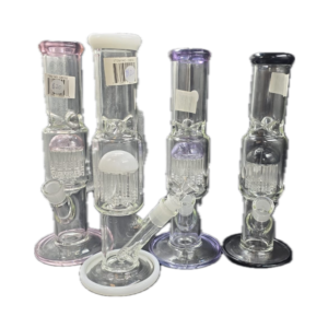 13 INCH STRAIGHT TUBE BONG WITH OVERSIZED PERK - BLACK