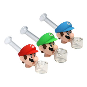 5 INCH MARIO SILICONE AND GLASS SMOKING PIPE